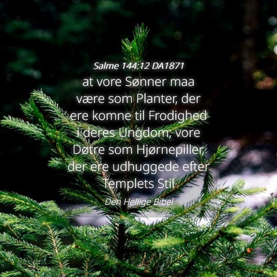 Picture 04 - Salme 144:12 DA1871 - at vore Sønner maa være som Planter, der ere - Bible Verse Picture