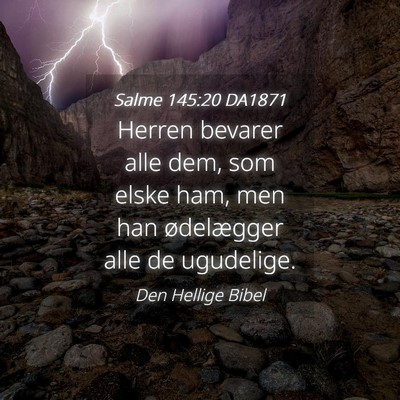 Picture 04 - Salme 145:20 DA1871 - Herren bevarer alle dem, som elske ham, men han - Bible Verse Picture