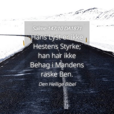 Picture 04 - Salme 147:10 DA1871 - Hans Lyst er ikke Hestens Styrke; han har ikke - Bible Verse Picture