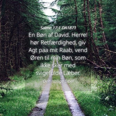Picture 04 - Salme 17:1 DA1871 - En Bøn af David. Herre! hør Retfærdighed, giv - Bible Verse Picture