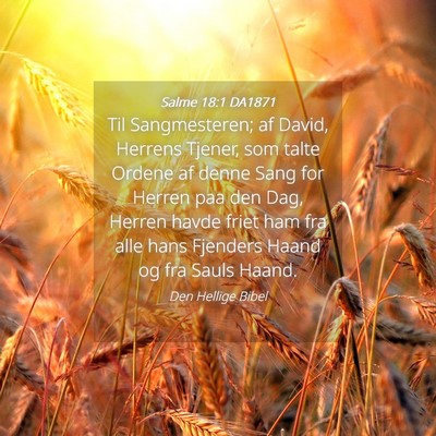 Picture 04 - Salme 18:1 DA1871 - Til Sangmesteren; af David, Herrens Tjener, som - Bible Verse Picture