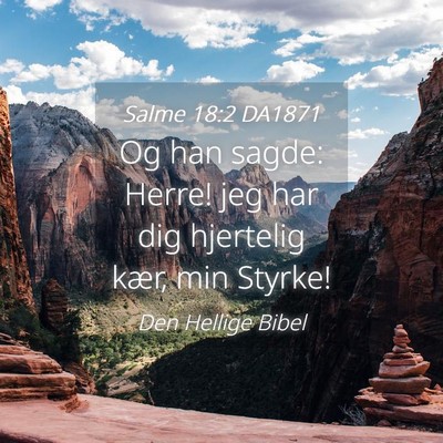 Picture 04 - Salme 18:2 DA1871 - Og han sagde: Herre! jeg har dig hjertelig kær, - Bible Verse Picture