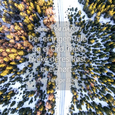 Picture 04 - Salme 19:4 DA1871 - Der er ingen Tale og ej Ord, med hvilke deres - Bible Verse Picture