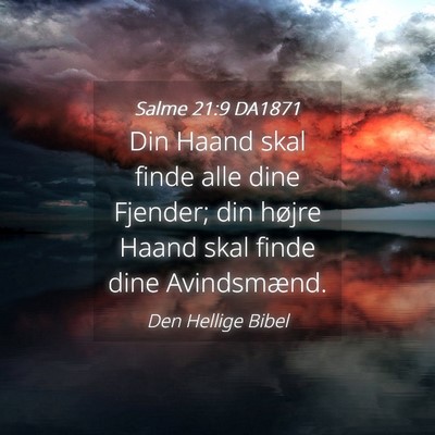 Picture 04 - Salme 21:9 DA1871 - Din Haand skal finde alle dine Fjender; din - Bible Verse Picture