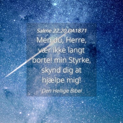 Picture 04 - Salme 22:20 DA1871 - Men du, Herre, vær ikke langt borte! min Styrke, - Bible Verse Picture