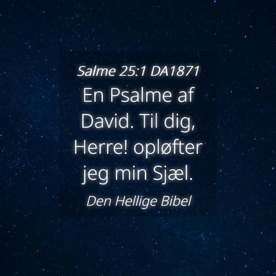 Picture 04 - Salme 25:1 DA1871 - En Psalme af David. Til dig, Herre! opløfter jeg - Bible Verse Picture