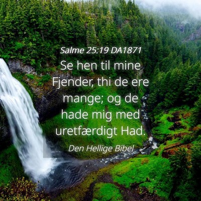 Picture 04 - Salme 25:19 DA1871 - Se hen til mine Fjender, thi de ere mange; og de - Bible Verse Picture