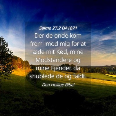 Picture 04 - Salme 27:2 DA1871 - Der de onde kom frem imod mig for at æde mit - Bible Verse Picture