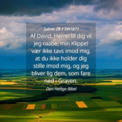 Picture 04 - Salme 28:1 DA1871 - Af David. Herre! til dig vil jeg raabe; min - Bible Verse Picture