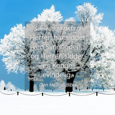Picture 04 - Salme 29:10 DA1871 - Herren har siddet ved Syndfloden, og Herren - Bible Verse Picture