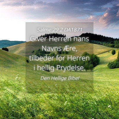 Picture 04 - Salme 29:2 DA1871 - Giver Herren hans Navns Ære, tilbeder for Herren - Bible Verse Picture