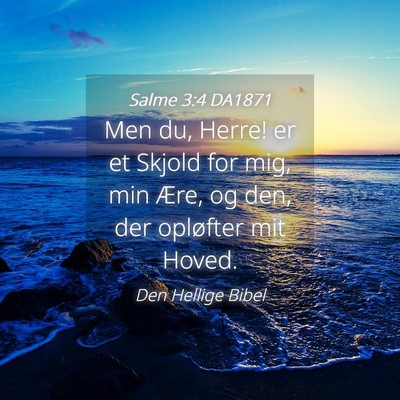 Picture 04 - Salme 3:4 DA1871 - Men du, Herre! er et Skjold for mig, min Ære, og - Bible Verse Picture