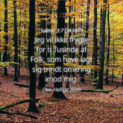 Picture 04 - Salme 3:7 DA1871 - Jeg vil ikke frygte for ti Tusinde af Folk, som - Bible Verse Picture