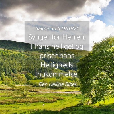 Picture 04 - Salme 30:5 DA1871 - Synger for Herren, I hans hellige! og priser hans - Bible Verse Picture