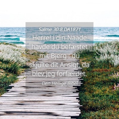 Picture 04 - Salme 30:8 DA1871 - Herre! i din Naade havde du befæstet mit Bjerg ; - Bible Verse Picture
