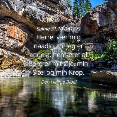 Picture 04 - Salme 31:10 DA1871 - Herre! vær mig naadig, thi jeg er angest; - Bible Verse Picture