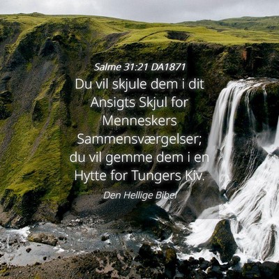 Picture 04 - Salme 31:21 DA1871 - Du vil skjule dem i dit Ansigts Skjul for - Bible Verse Picture