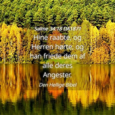 Picture 04 - Salme 34:18 DA1871 - Hine raabte, og Herren hørte, og han friede dem - Bible Verse Picture