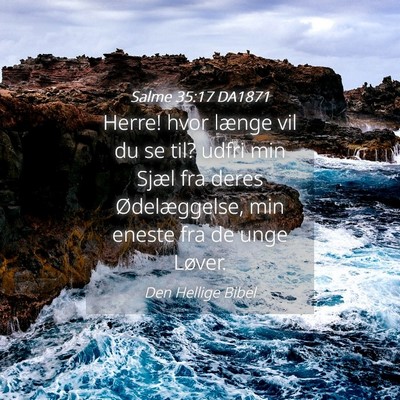 Picture 04 - Salme 35:17 DA1871 - Herre! hvor længe vil du se til? udfri min Sjæl - Bible Verse Picture