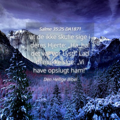 Picture 04 - Salme 35:25 DA1871 - at de ikke skulle sige i deres Hjerte: „Ha, ha! - Bible Verse Picture