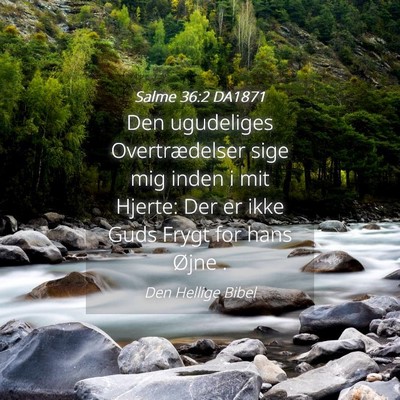 Picture 04 - Salme 36:2 DA1871 - Den ugudeliges Overtrædelser sige mig inden i - Bible Verse Picture