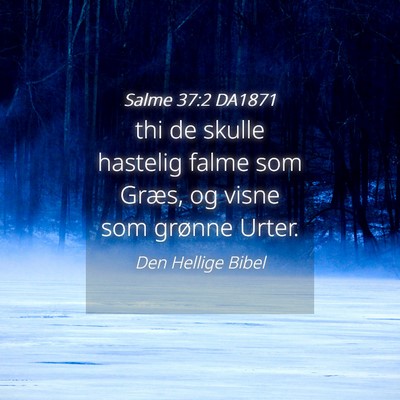 Picture 04 - Salme 37:2 DA1871 - thi de skulle hastelig falme som Græs, og visne - Bible Verse Picture