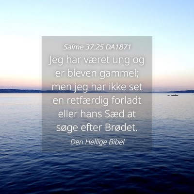 Picture 04 - Salme 37:25 DA1871 - Jeg har været ung og er bleven gammel; men jeg - Bible Verse Picture
