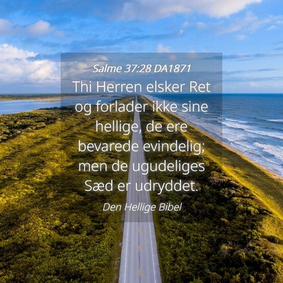 Picture 04 - Salme 37:28 DA1871 - Thi Herren elsker Ret og forlader ikke sine - Bible Verse Picture
