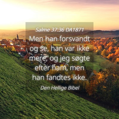 Picture 04 - Salme 37:36 DA1871 - Men han forsvandt og se, han var ikke mere; og - Bible Verse Picture