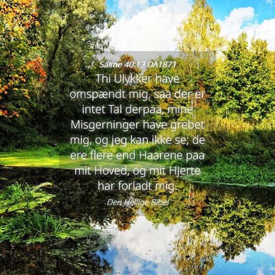 Picture 04 - Salme 40:13 DA1871 - Thi Ulykker have omspændt mig, saa der er intet - Bible Verse Picture