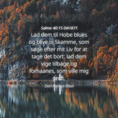 Picture 04 - Salme 40:15 DA1871 - Lad dem til Hobe blues og blive til Skamme, som - Bible Verse Picture