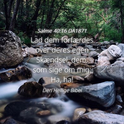 Picture 04 - Salme 40:16 DA1871 - Lad dem forfærdes over deres egen Skændsel, - Bible Verse Picture
