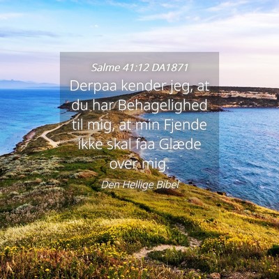 Picture 04 - Salme 41:12 DA1871 - Derpaa kender jeg, at du har Behagelighed til - Bible Verse Picture