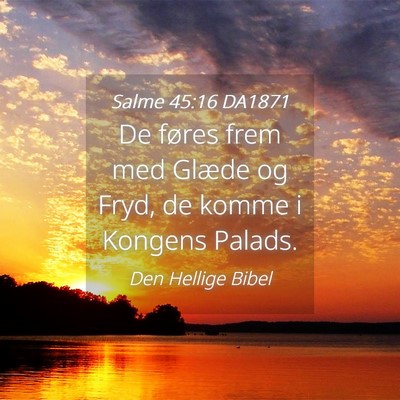Picture 04 - Salme 45:16 DA1871 - De føres frem med Glæde og Fryd, de komme i - Bible Verse Picture