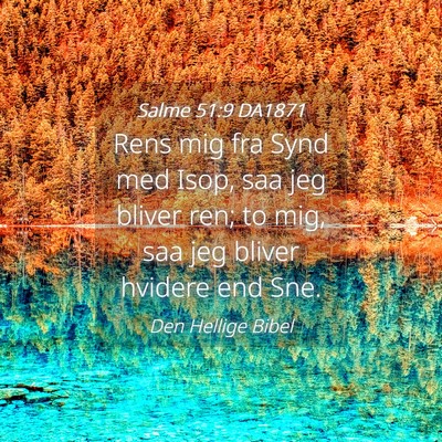 Picture 04 - Salme 51:9 DA1871 - Rens mig fra Synd med Isop, saa jeg bliver ren; - Bible Verse Picture