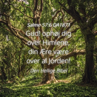 Picture 04 - Salme 57:6 DA1871 - Gud! ophøj dig over Himlene, din Ære være over - Bible Verse Picture