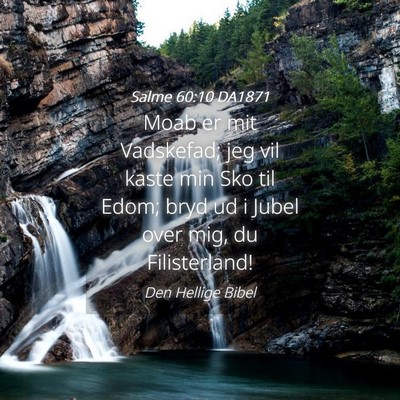 Picture 04 - Salme 60:10 DA1871 - Moab er mit Vadskefad; jeg vil kaste min Sko til - Bible Verse Picture