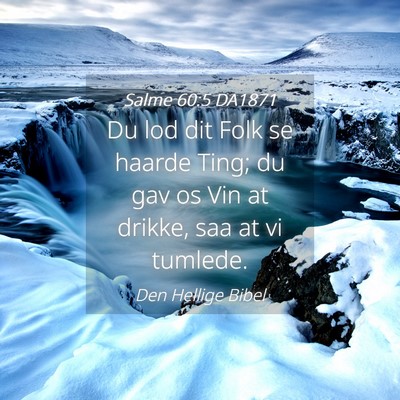 Picture 04 - Salme 60:5 DA1871 - Du lod dit Folk se haarde Ting; du gav os Vin at - Bible Verse Picture