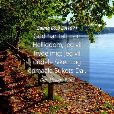Picture 04 - Salme 60:8 DA1871 - Gud har talt i sin Helligdom, jeg vil fryde mig; - Bible Verse Picture