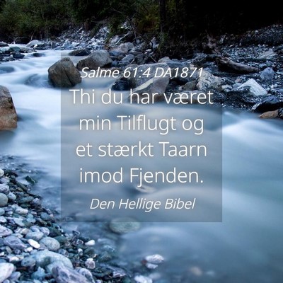 Picture 04 - Salme 61:4 DA1871 - Thi du har været min Tilflugt og et stærkt - Bible Verse Picture