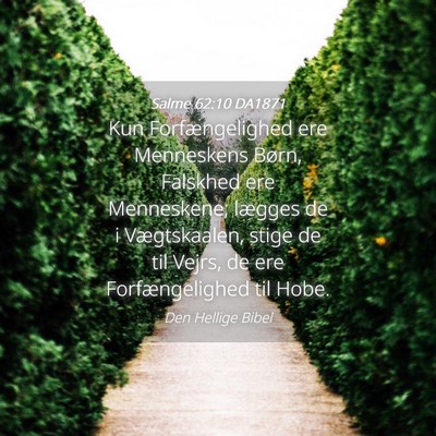 Picture 04 - Salme 62:10 DA1871 - Kun Forfængelighed ere Menneskens Børn, - Bible Verse Picture
