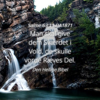 Picture 04 - Salme 63:11 DA1871 - Man skal give dem Sværdet i Vold, de skulle - Bible Verse Picture