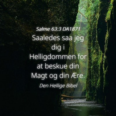 Picture 04 - Salme 63:3 DA1871 - Saaledes saa jeg dig i Helligdommen for at beskue - Bible Verse Picture