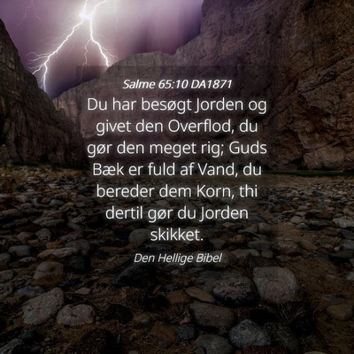 Picture 04 - Salme 65:10 DA1871 - Du har besøgt Jorden og givet den Overflod, du - Bible Verse Picture