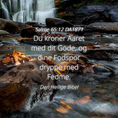 Picture 04 - Salme 65:12 DA1871 - Du kroner Aaret med dit Gode, og dine Fodspor - Bible Verse Picture