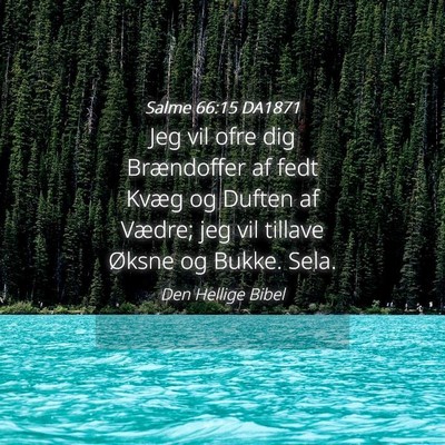 Picture 04 - Salme 66:15 DA1871 - Jeg vil ofre dig Brændoffer af fedt Kvæg og - Bible Verse Picture