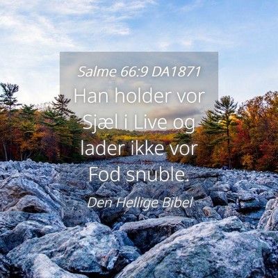 Picture 04 - Salme 66:9 DA1871 - Han holder vor Sjæl i Live og lader ikke vor Fod - Bible Verse Picture