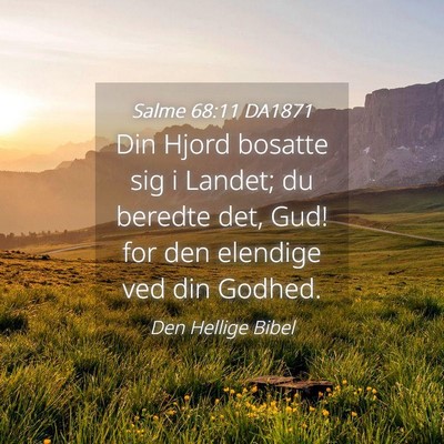 Picture 04 - Salme 68:11 DA1871 - Din Hjord bosatte sig i Landet; du beredte det, - Bible Verse Picture