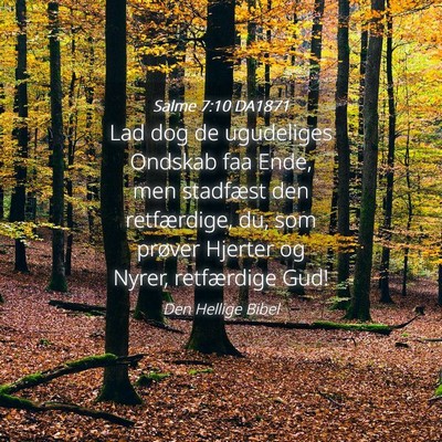 Picture 04 - Salme 7:10 DA1871 - Lad dog de ugudeliges Ondskab faa Ende, men - Bible Verse Picture