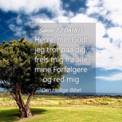 Picture 04 - Salme 7:2 DA1871 - Herre, min Gud! jeg tror paa dig, frels mig fra - Bible Verse Picture